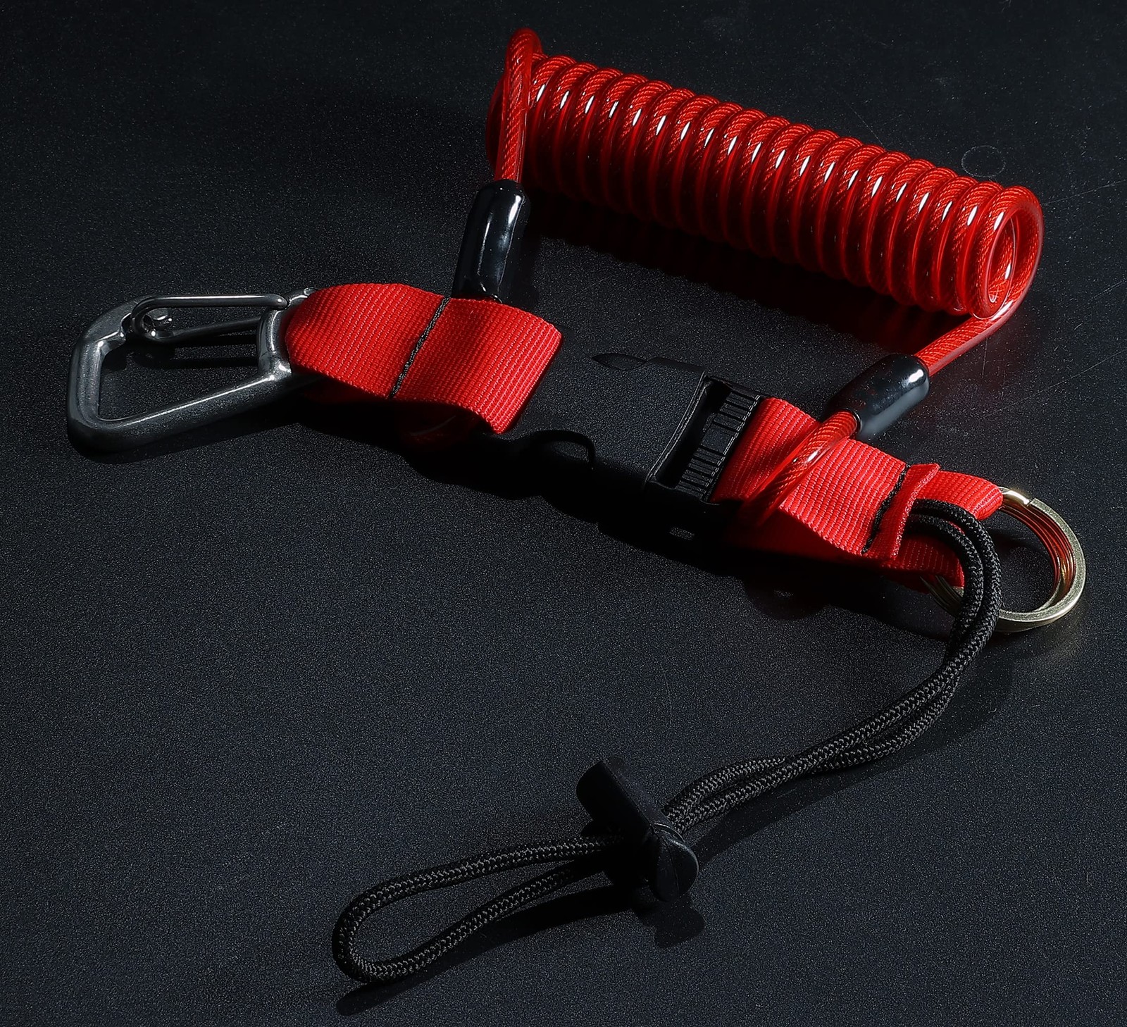 Scuba Diving Lanyard,Spring Coiled Lanyard,Double End Snap Hook Clip Diving H...