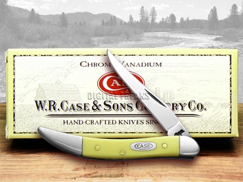 Case xx Knife Toothpick Smooth Yellow Delrin Carbon Steel Pocket Knives 00091