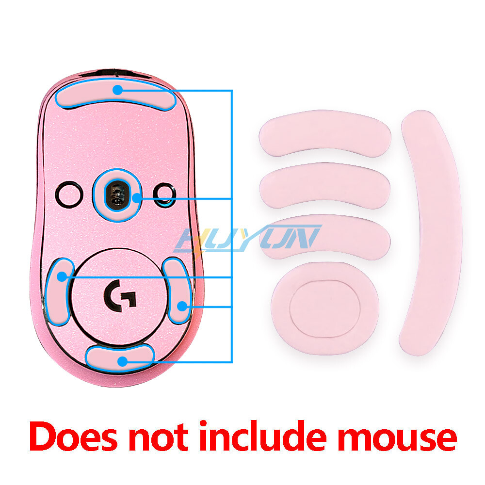 2 sets of rounded, curved mouse feet anti-slip mats for Logitech GPRO GPW Mouse