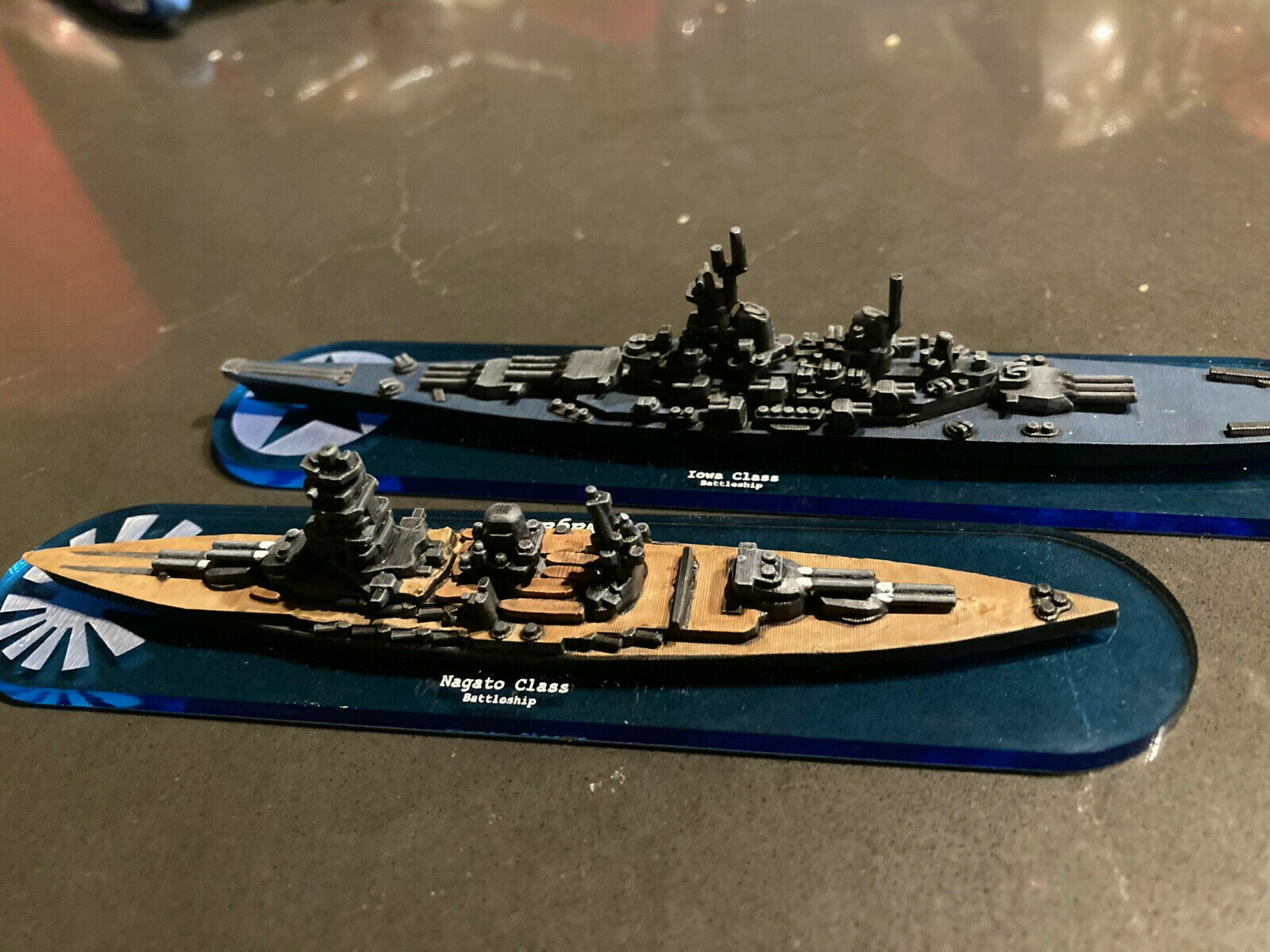 WWII Ship Bases 1/1800 Blue Acrylic Custom Set