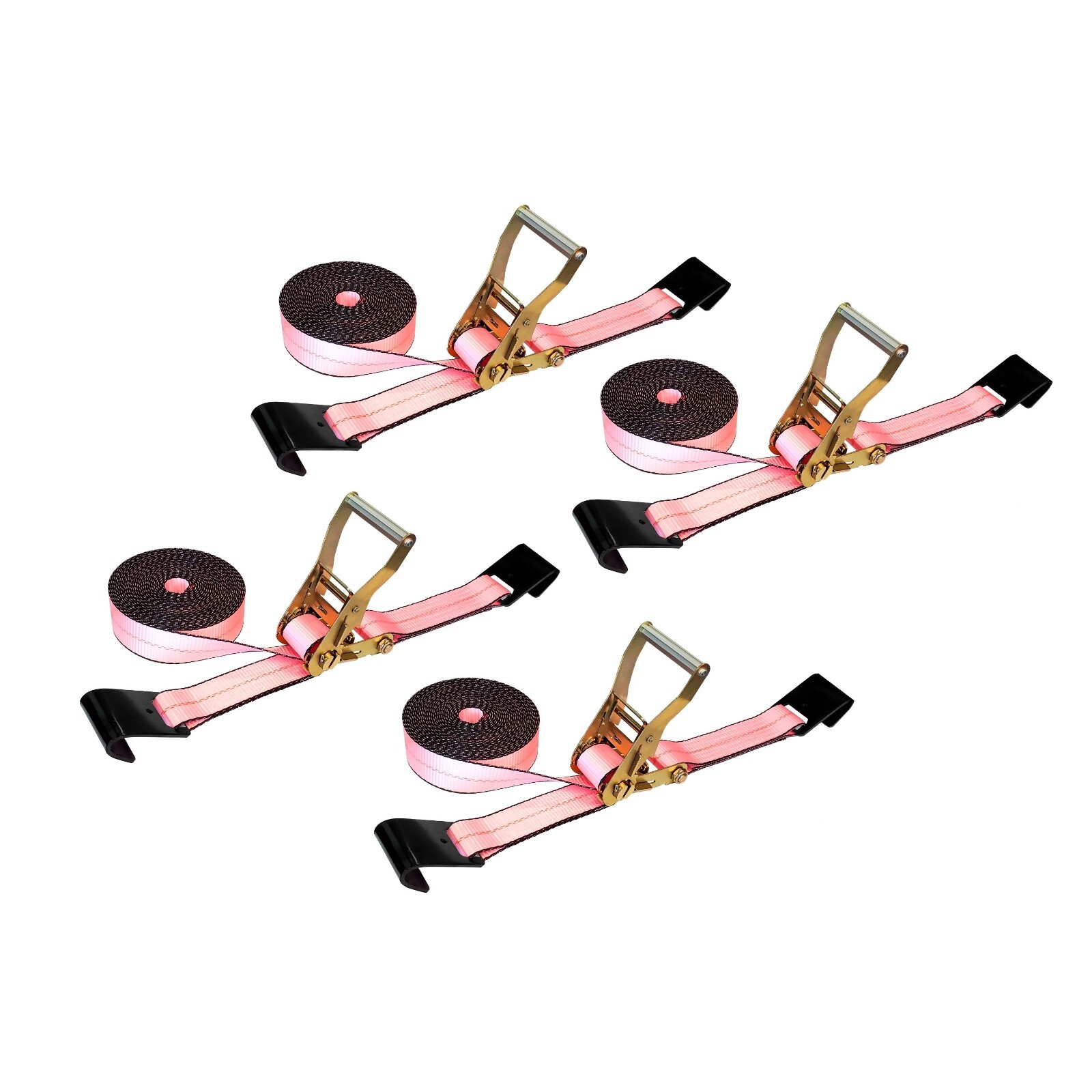 USA 4 Pack Heavy Duty 2" x 30' Ratchet Tie Down Strap w/Flat Hook WLL 3333 LBS