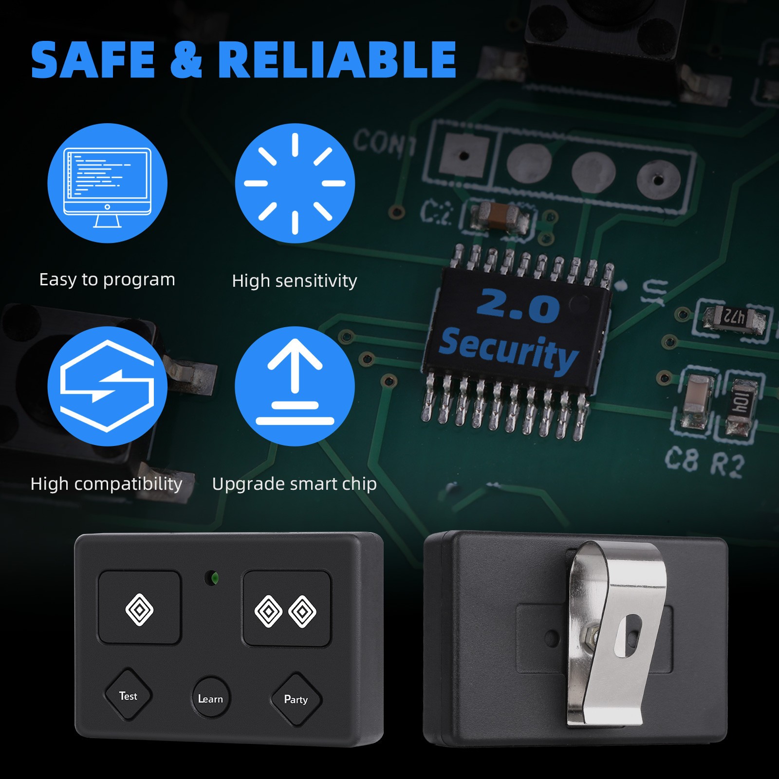 4pack AXP1 AXS1 for Ghost Controls Remote, 5-button Ghost Gate Opener Remote