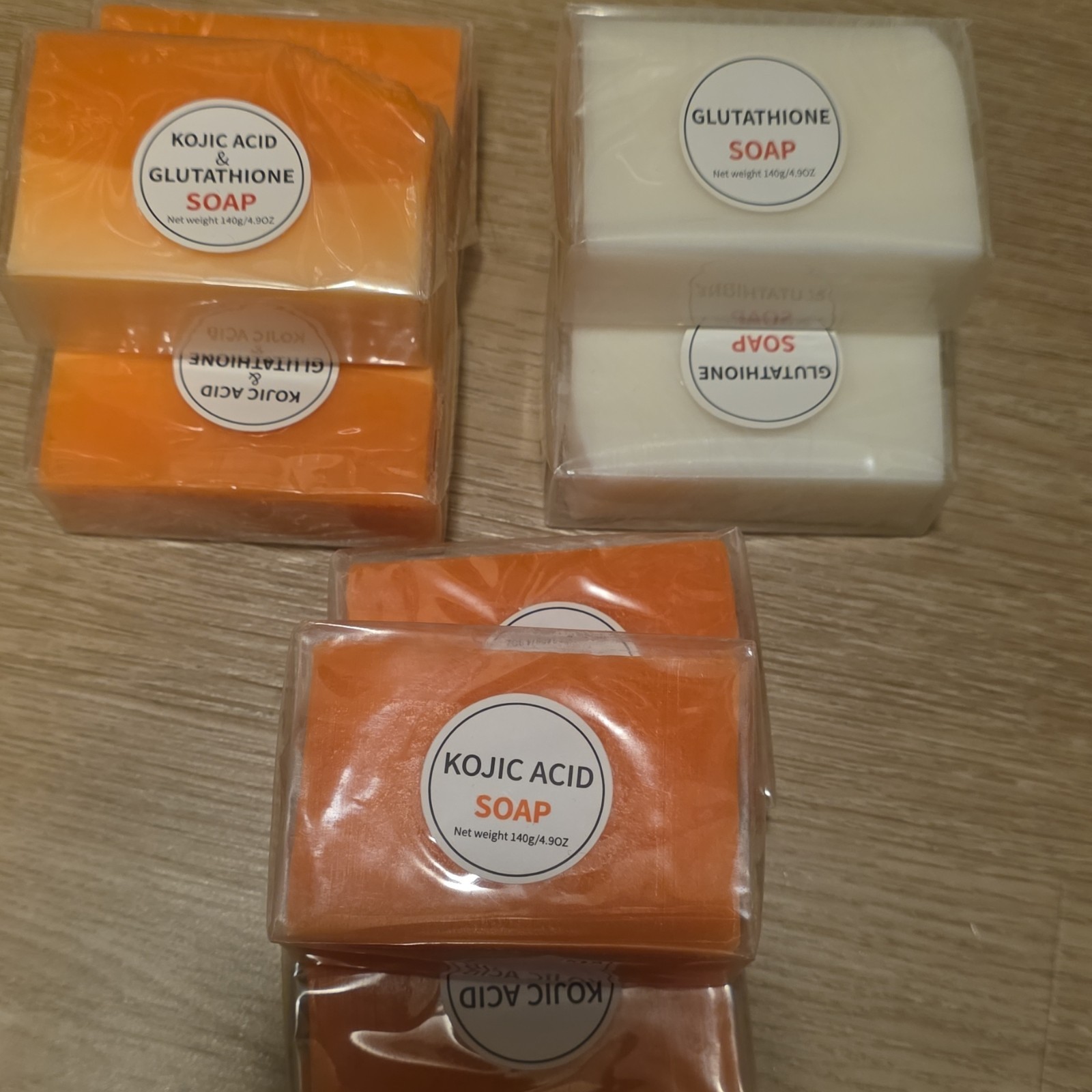 3 pack Kojic Acid & Glutathione Whitening Soap 140g Body Face HandsOrange White