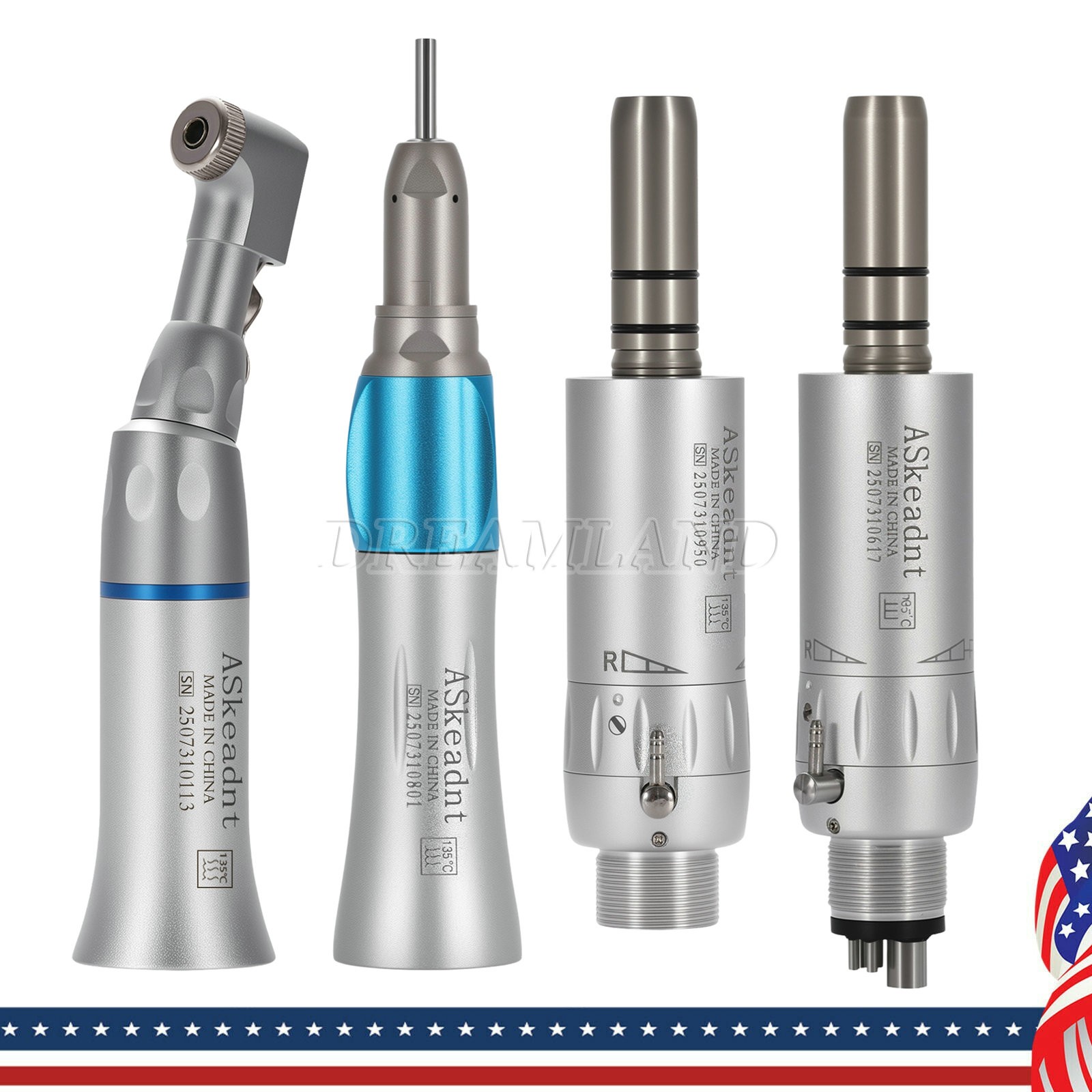 Dental Air Motor Nosecone Contra Angle Low Speed Handpiece Kit EX-203C fit NSK