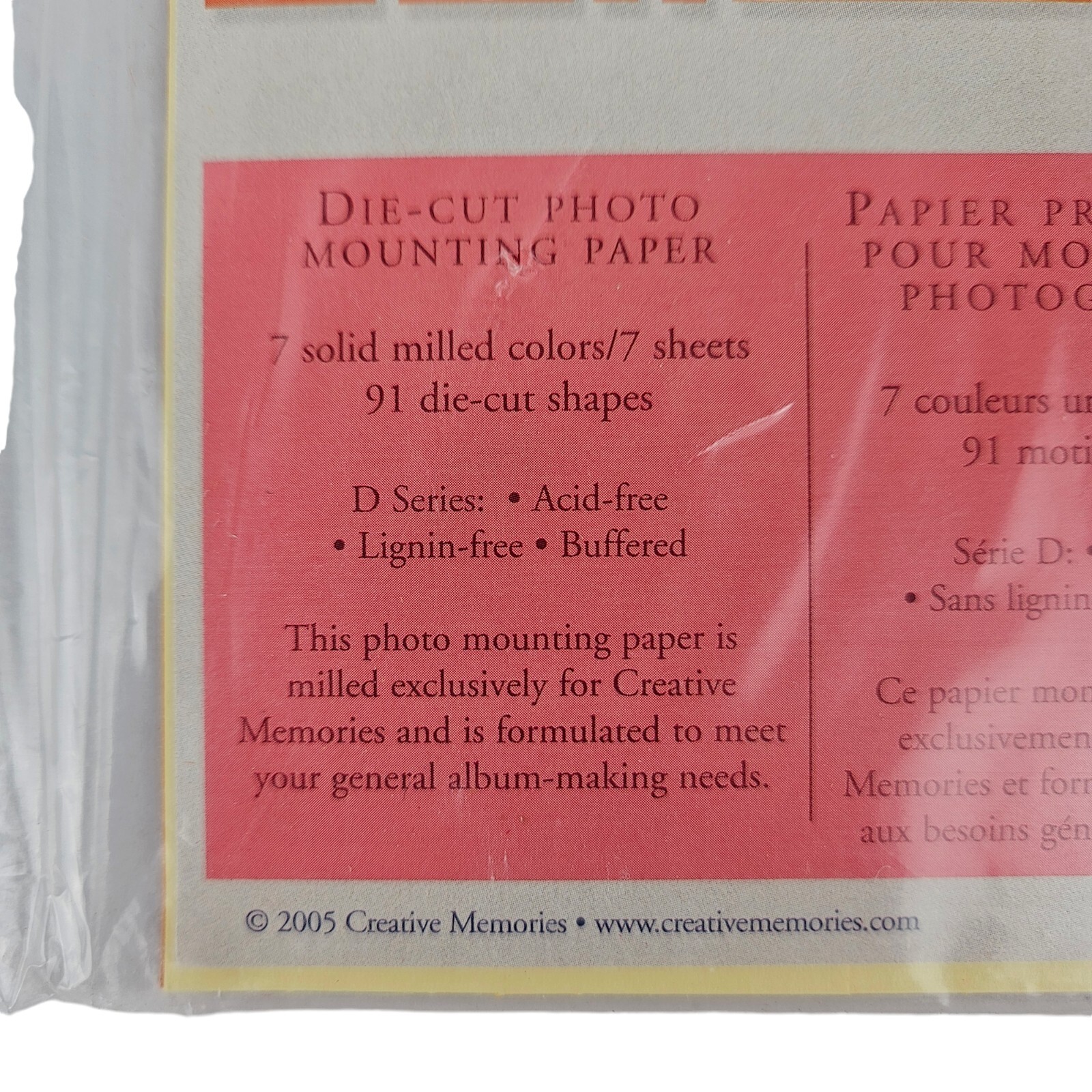 Creative Memories Shortcuts Warm 7 Sheets Solid Colors 91 Die Cut Shapes