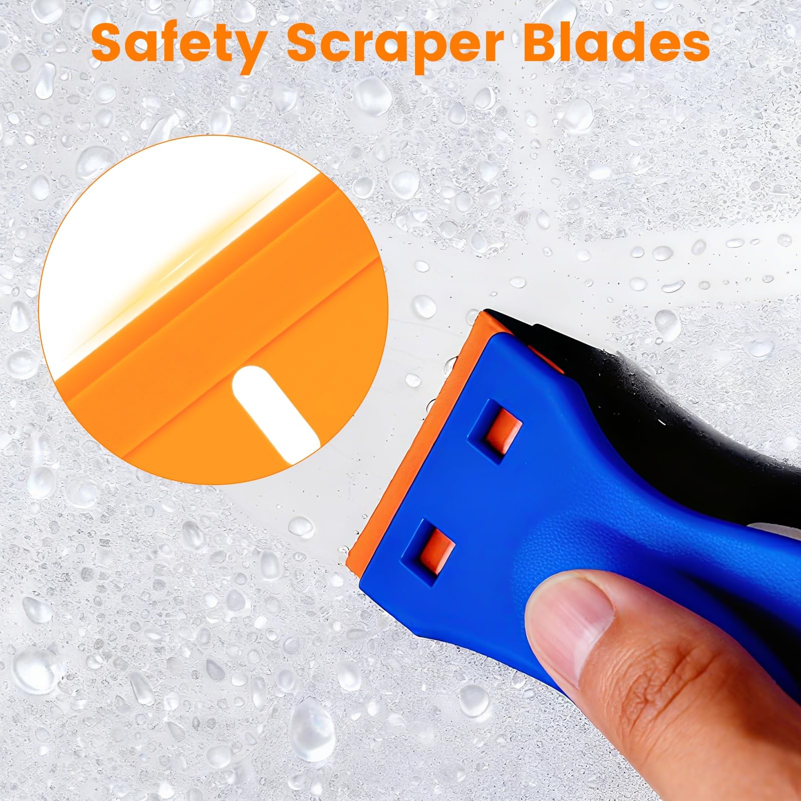 200Pieces Plastic Razor Blades, Double Edged Plastic Blade for Scraper, Safet...