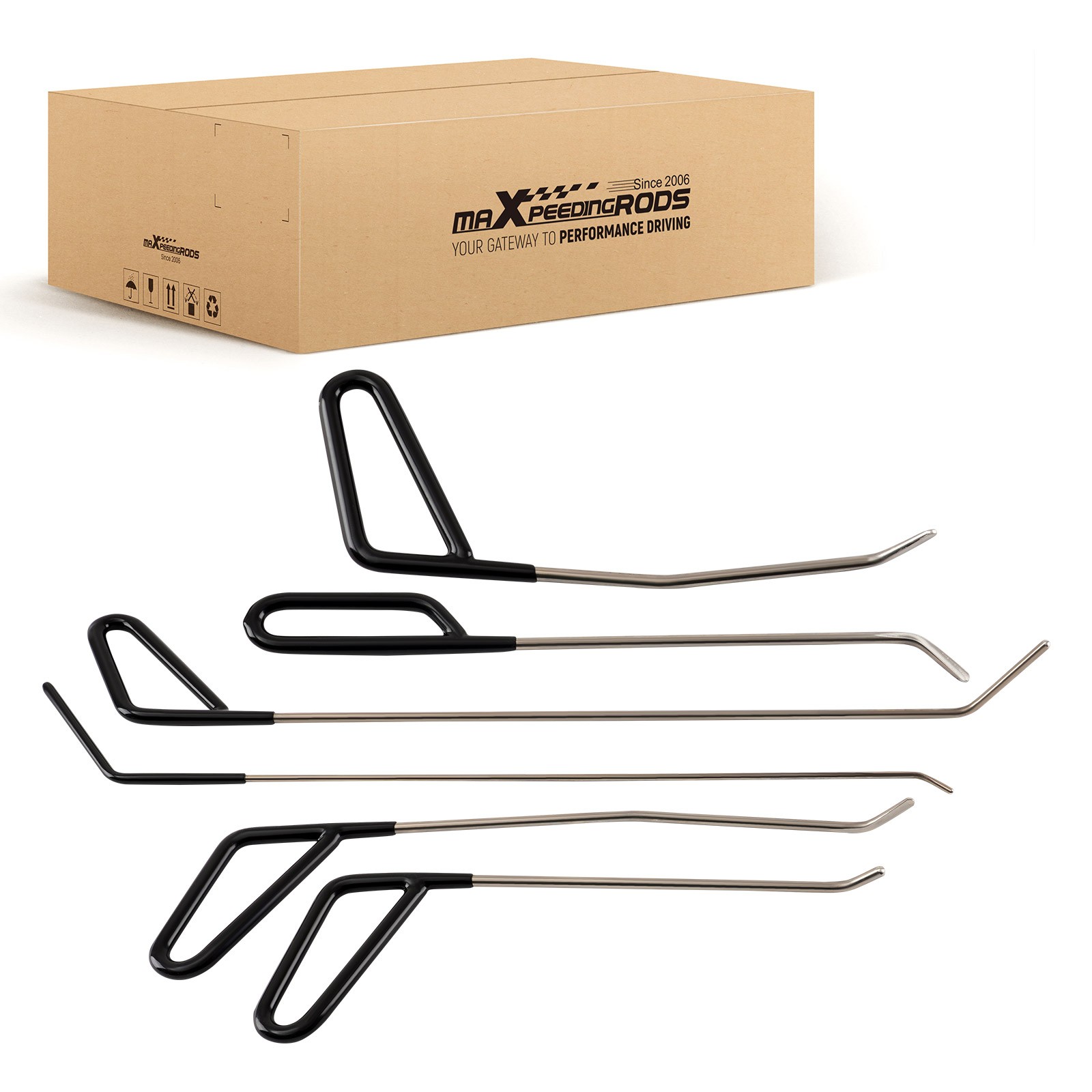 6pcs Paintless Dent Repair Rods Stainless Steel Removal Kit 26-57cm Tools