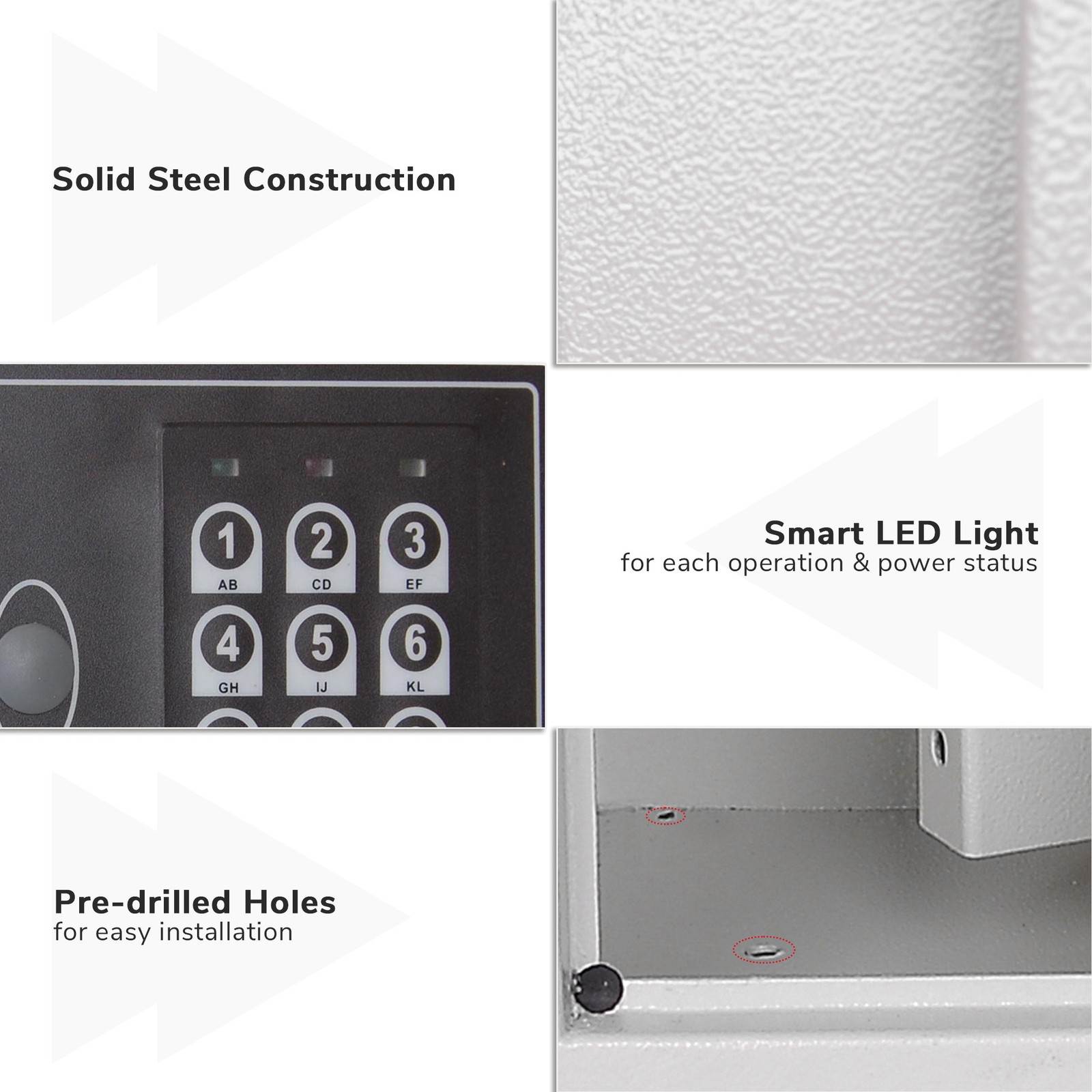 245 Hook Key Safe Security Lock Storage Box Digital Cabinet Organizer Closeout