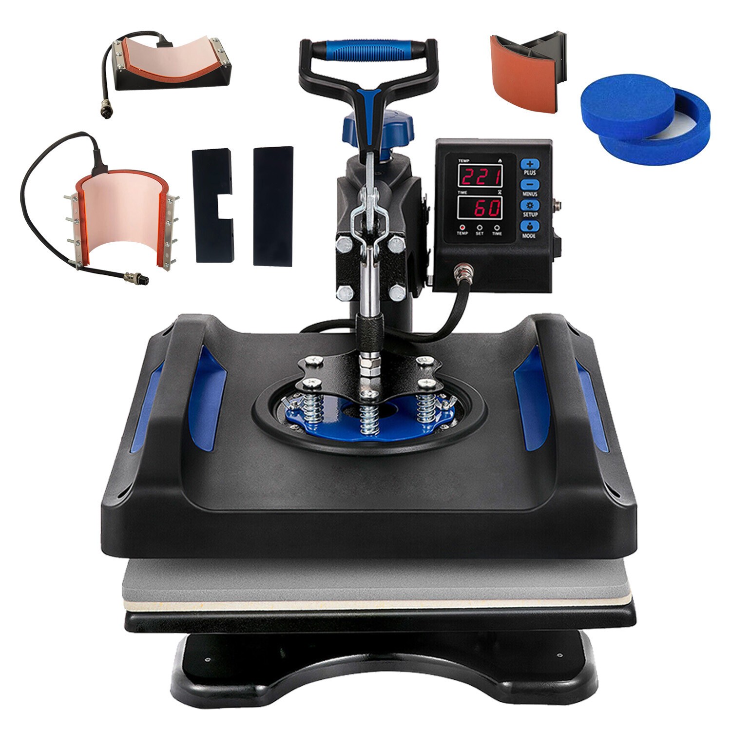 5IN1 Combo T-Shirt Heat Press 15"x15" Transfer Machine Sublimation Swing Away