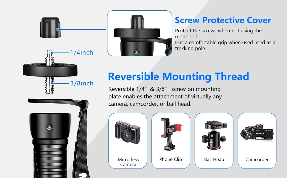 US Manbily Camera Monopod, E-222 (Red&Black）NEW ARRIVAL
