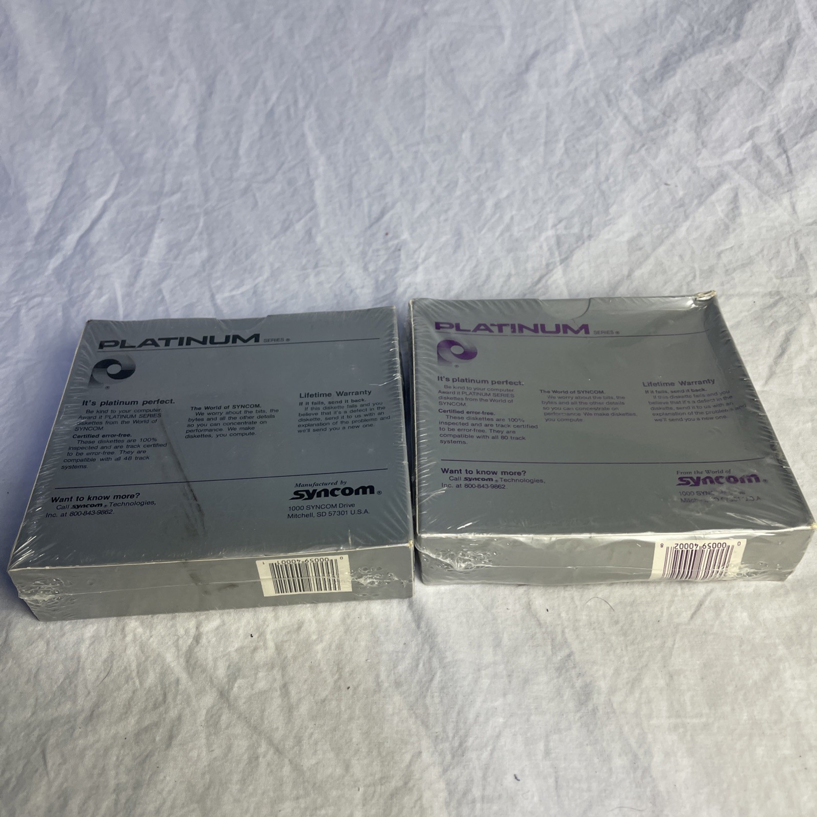 2 Platinum double side high density 5 1/4" 10 Floppy discs Syncom 5.25" Sealed
