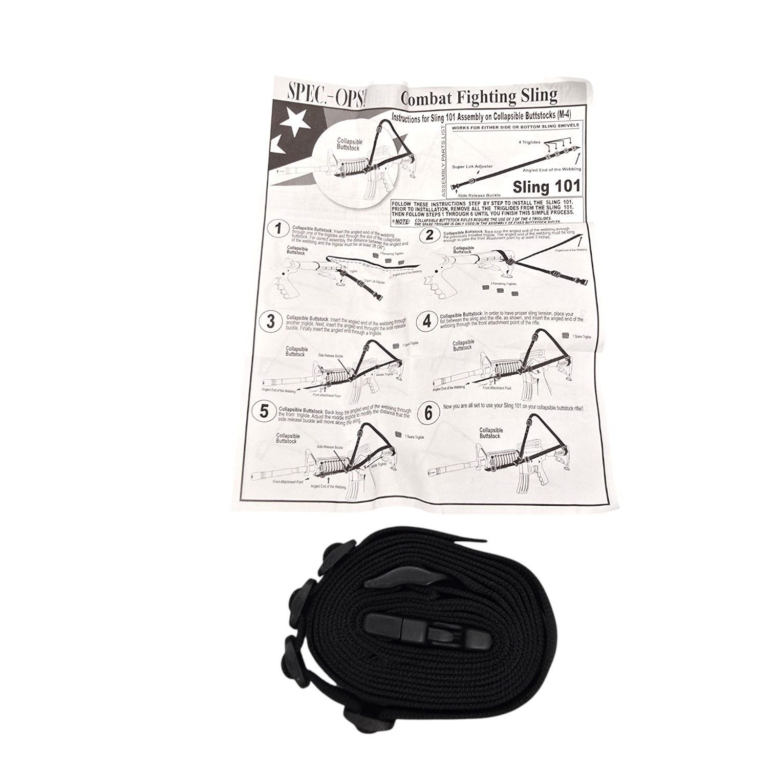 Spec-Ops Sling 101 Universal Combat Fighting 3 Point Rifle Strap