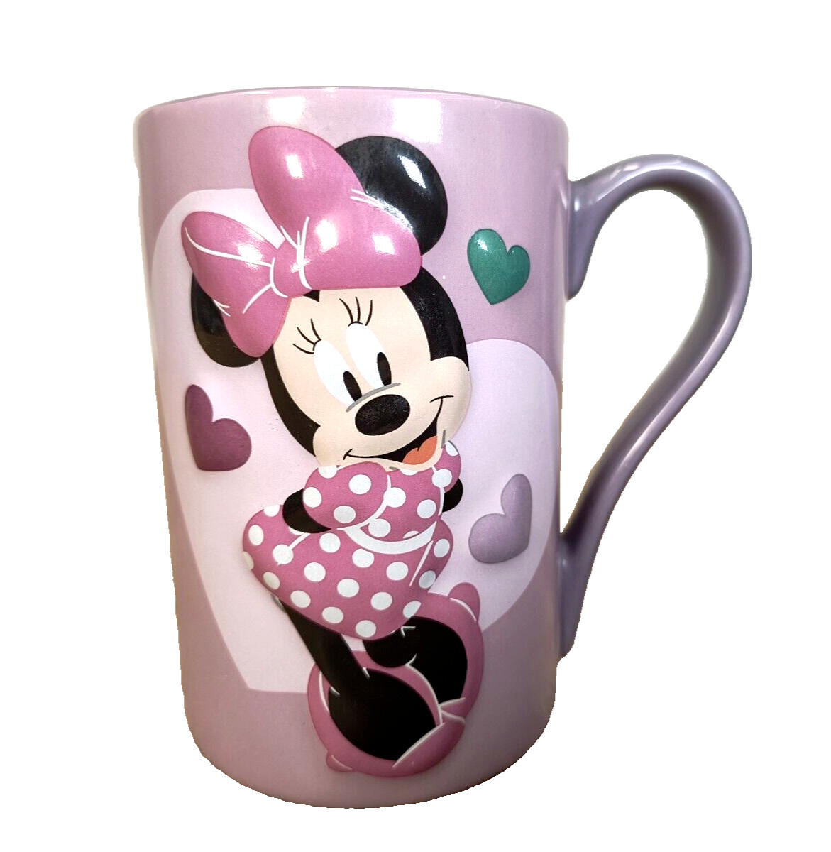 Disney Store Exclusive Minnie Mouse Pink 3D Mug Love Hearts Girl Tea Coffee