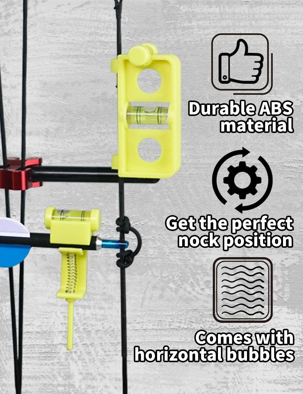 Durable Yellow Archery Bow Tuning String Level Combo Kit for Ambidextrous Use