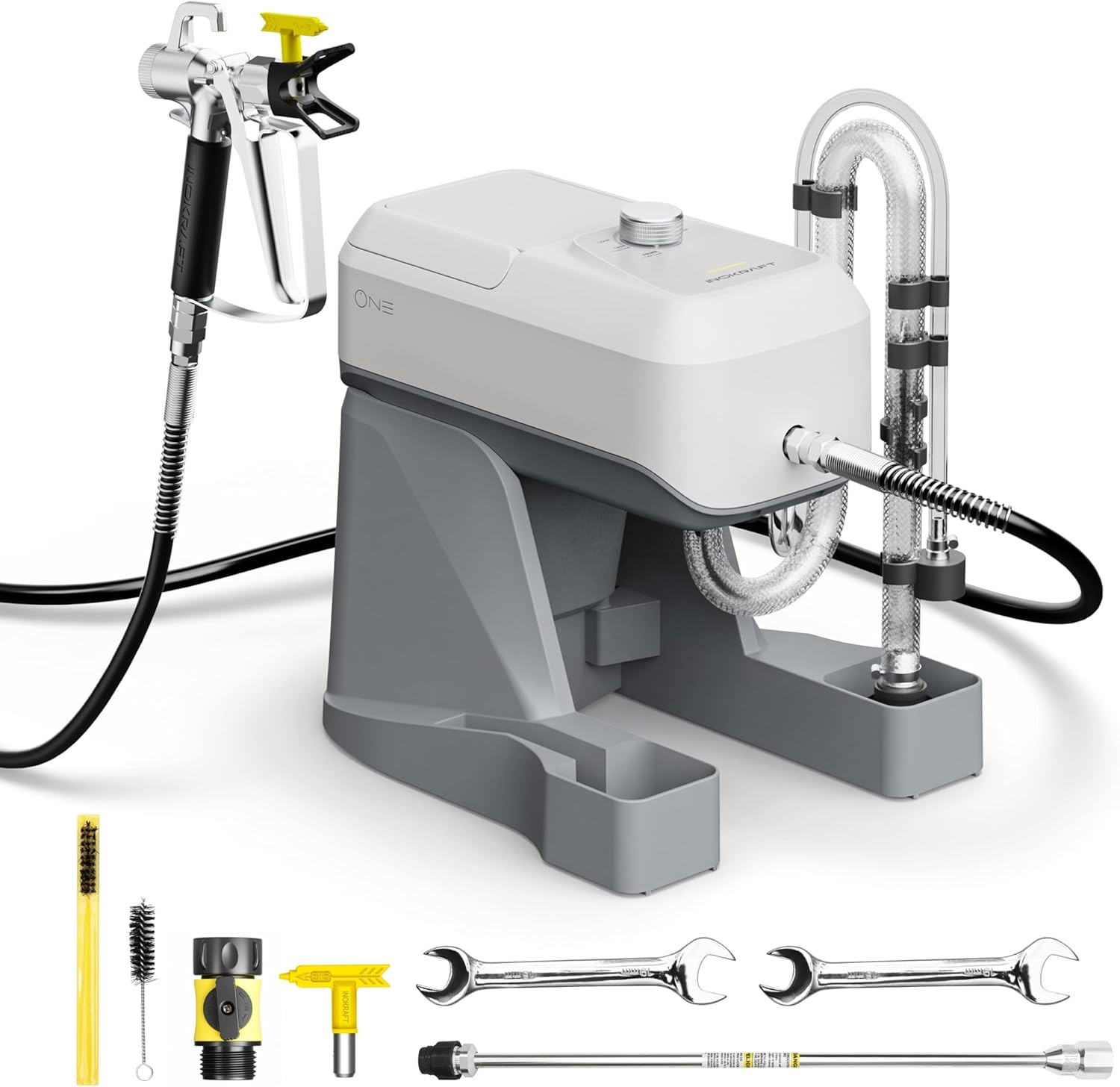 InoKraft ONE Airless Paint Sprayer, One-Button Easy Control, Pro Finish with Min