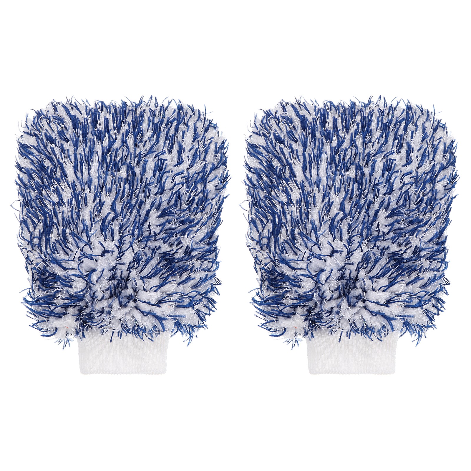2pcs Chenille Microfiber Car Wash Mitt 9.1" x 6.7" Wash Gloves, Blue