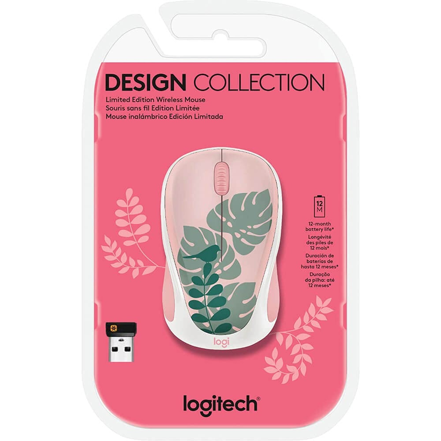 Logitech - Design Collection Limited Edition Wireless Compact Mouse with Colo...