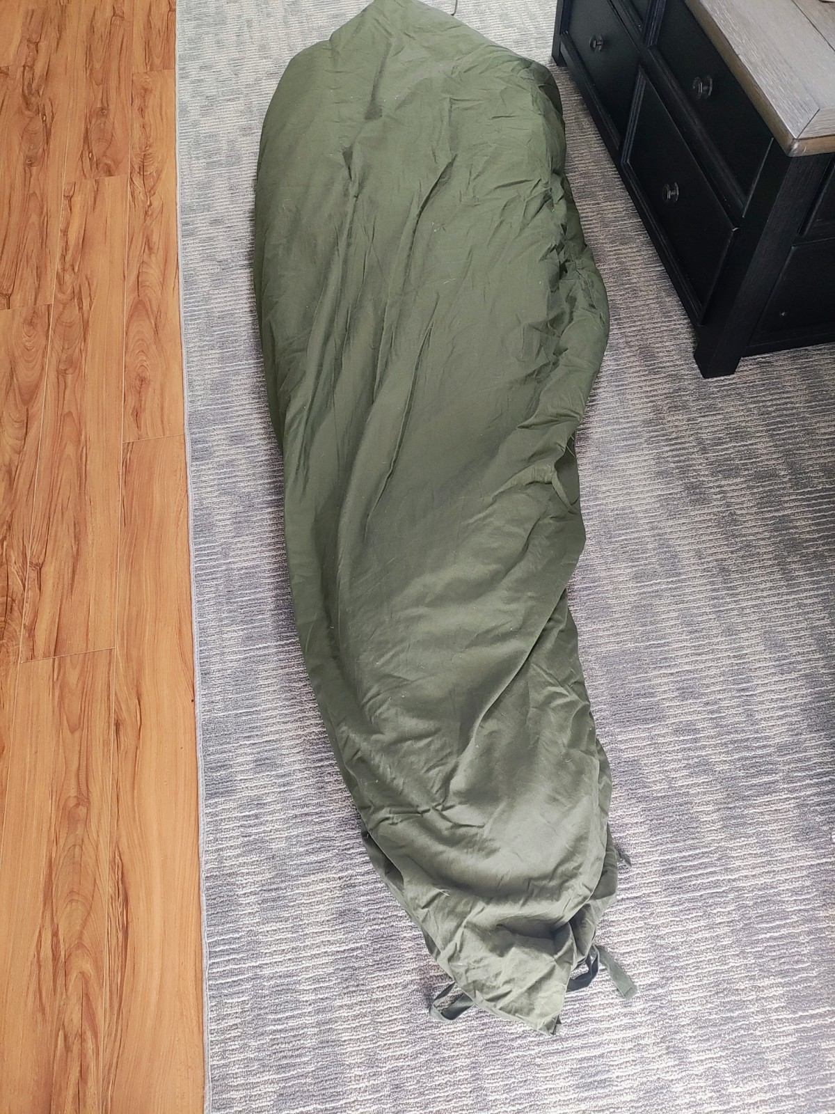 Vtg US Army M-1949 Type 1 Mountain Down Feather Filled Sleeping Bag Case M-1945