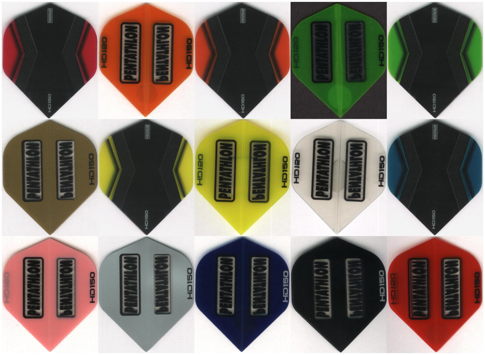 "10 PACK OF PENTATHLON HD150" Dart Flights: STANDARD 150 MICRONS THICK: 10 sets