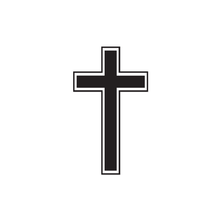 Outlined Cross - Vinyl Decal Sticker - Multiple Color & Sizes - ebn493