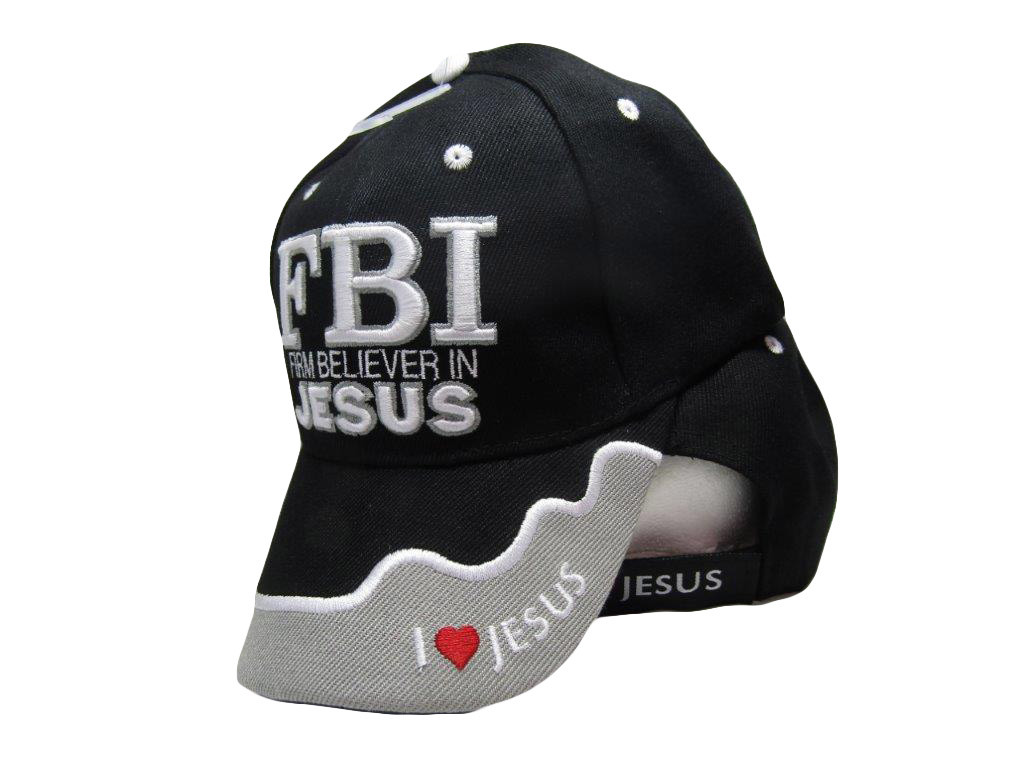 Firm Believer In Jesus FBI Christian Hat Ball Cap I Love Heart Black