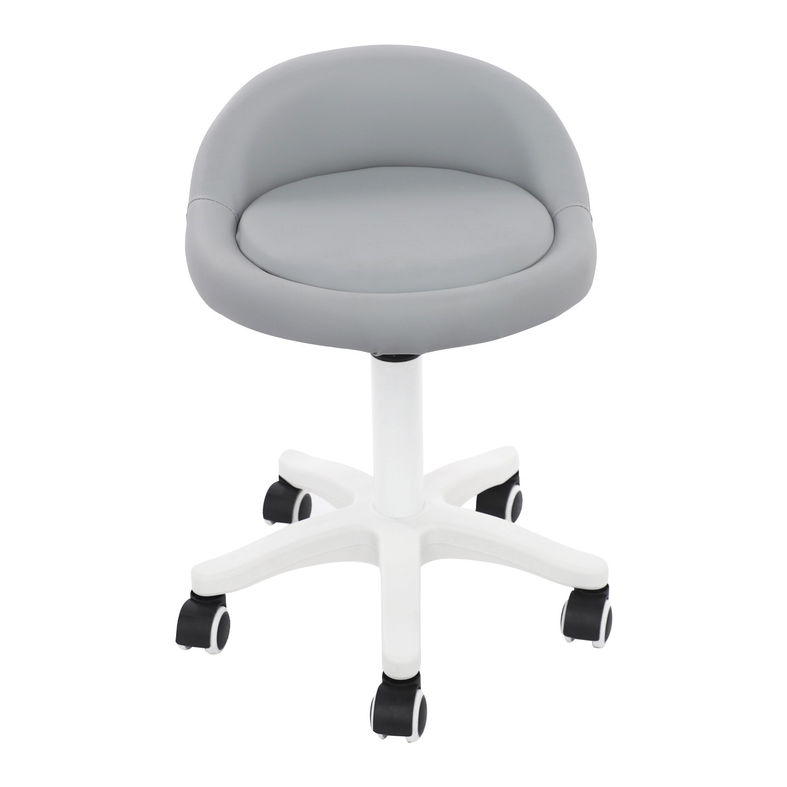 Adjustable Beauty Salon Chair Rolling Stool Rolling Stool with Low Backrest