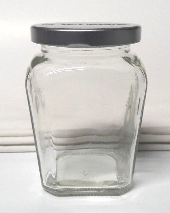 1 - Home Interiors SMALL Candle JAR w/Lid, Clean, EMPTY 7.5 oz , Glue/Wax-Free