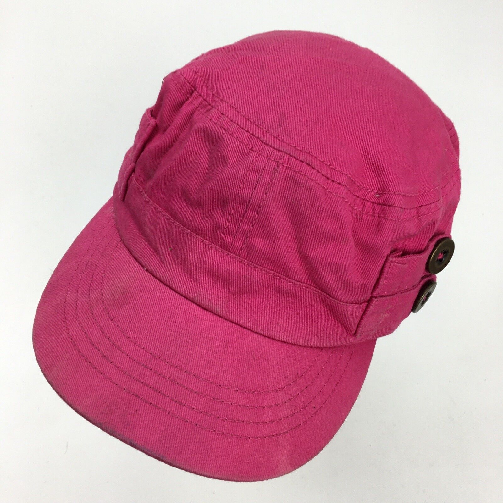 Pink with Buttons Women's Army Ball Cap Hat Adjustable