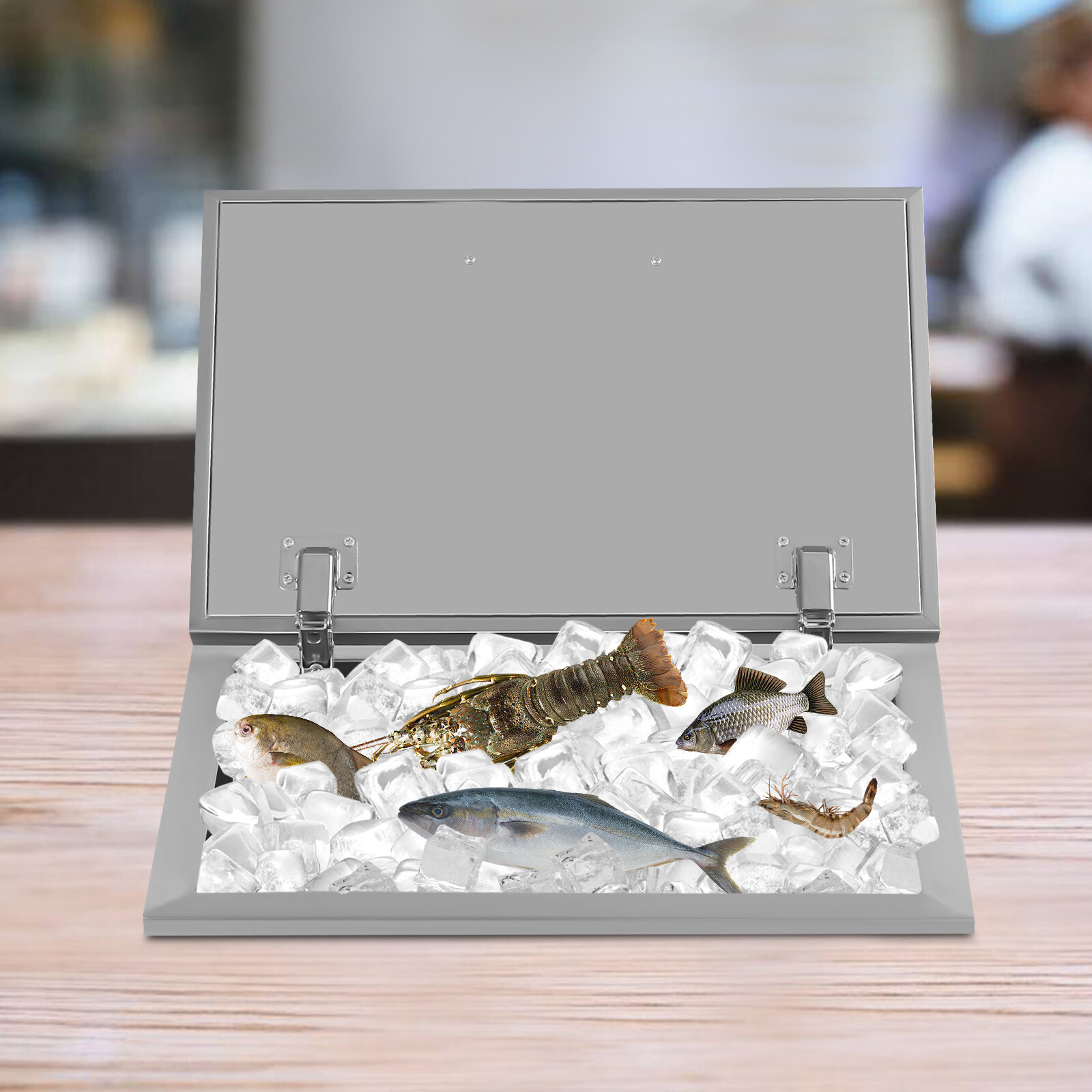 Dr20"x14"x13" Drop In Ice Chest Ice Cooler Ice Bin Stainless Steel With Cover