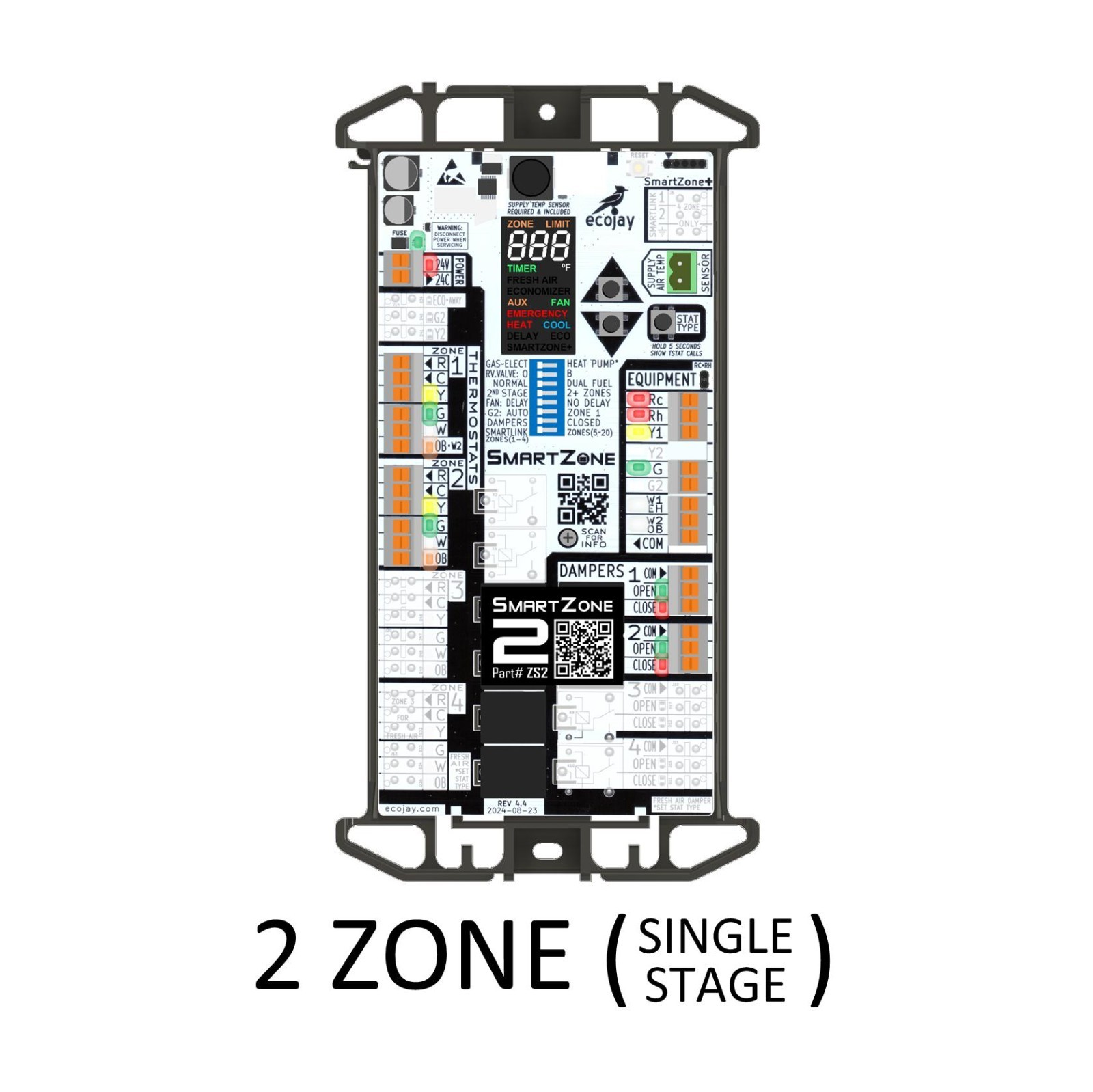 SmartZone-2 :: Single Stage 2-Zone Controller  :: HVAC Zoning Damper Control