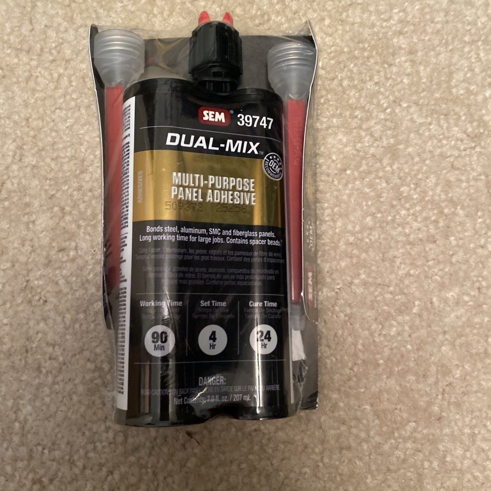 SEM 39747 Dual Mix Multi-Purpose Auto Body Panel Bonding Adhesive NEW STOCK