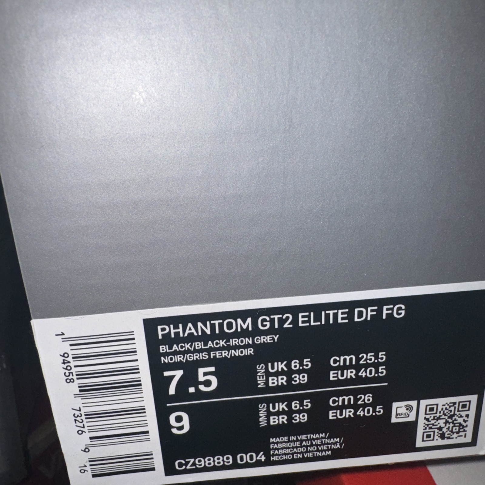 NIKE Phantom GT2 Elite FG DF Cleats CZ9889-004 Black/Blue (MEN'S 7.5) *NO LID*