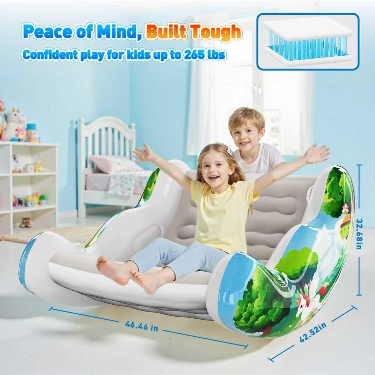 Sensory Chair for Kids, Inflatable Rocking Chair,Air Cloud Rocker for Toddler