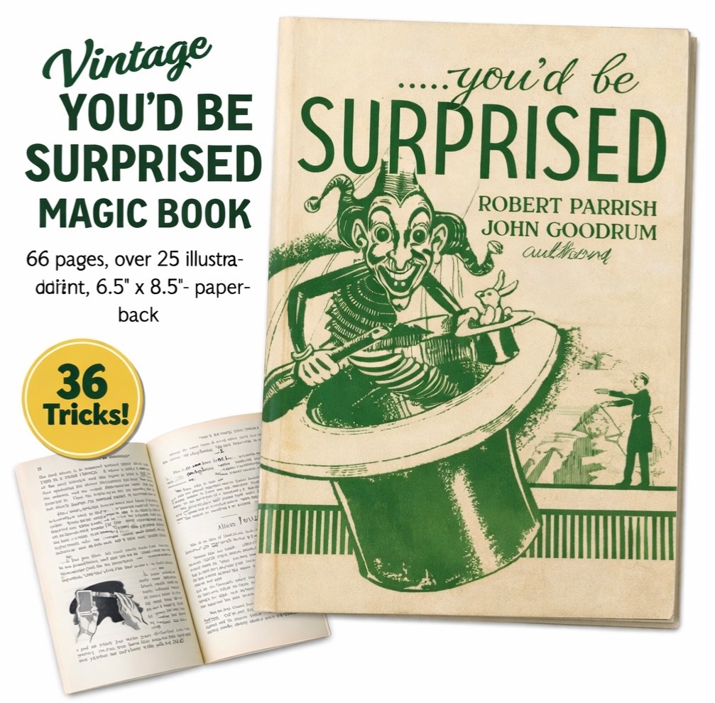 YOU'D BE SURPRISED MAGIC BOOK Stage Magic Tricks Psychic Card Mental Thimble