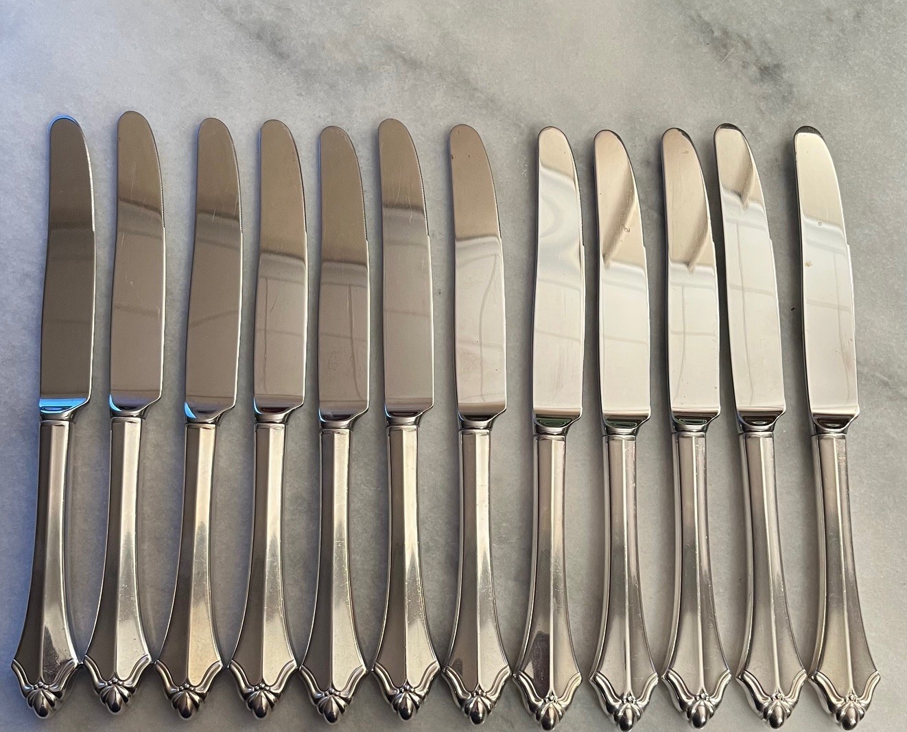 Lot of  12 ONEIDA Community BELCOURT Silverplate French Hollow Dinner Knives