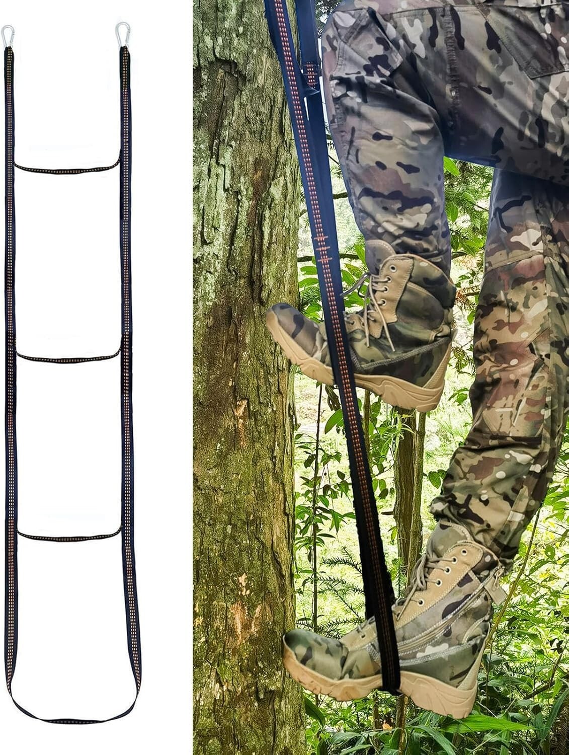 3-Step Climbing Stick Aider Heavy Duty Climbing Aider Hunting Saddle Platform