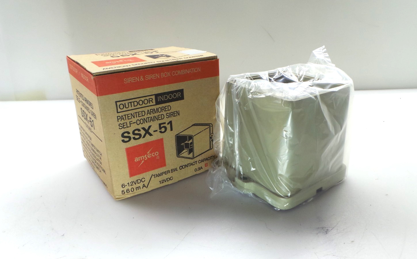 NEW in box Amseco SSX-51 Patented Armored Self-Contained Siren - Open Box