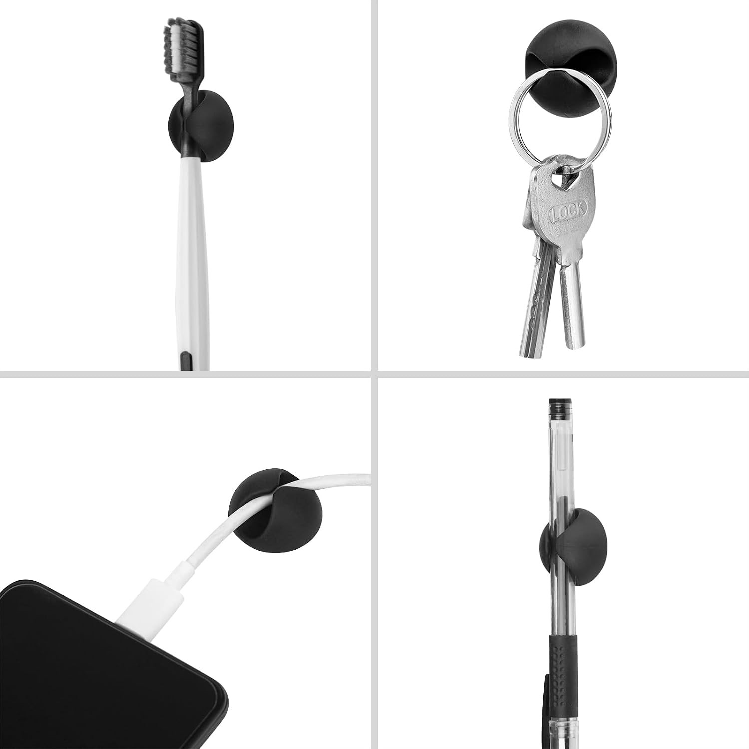 18PCS Black Adhesive Cable Clips Cord Organizer for Wire Management |