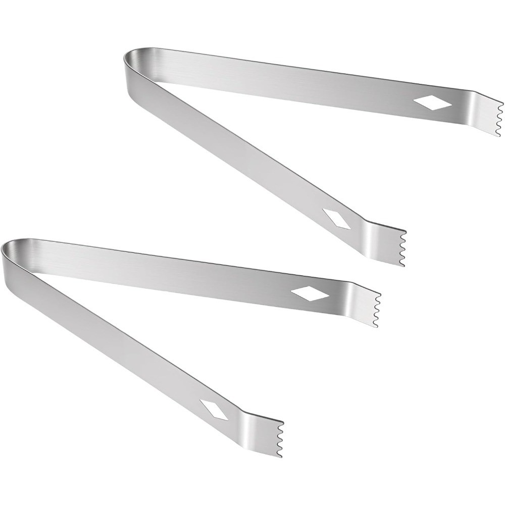 2 Pack Small Metal Tongs, 6 Inch Stainless Steel Restaurant Grade Serving Tongs
