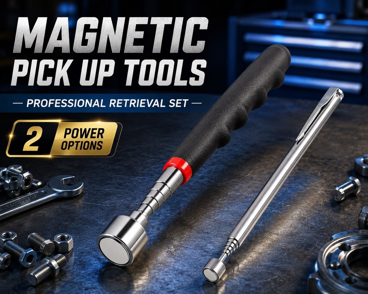 Telescoping Magnetic Pick Up Tool Extendable Grabber 1.5LB & 20LB Heavy Duty