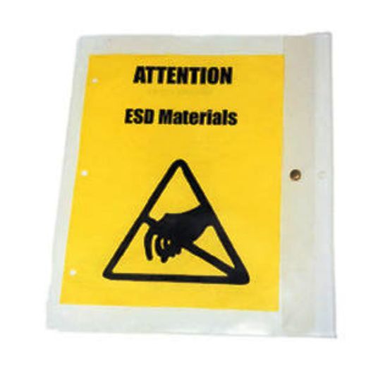 ANTISTATIC CLEAR ESD SAFE DOCUMENT POUCH 13" x 10" X 6.5 MIL 5 PACK 1196-13