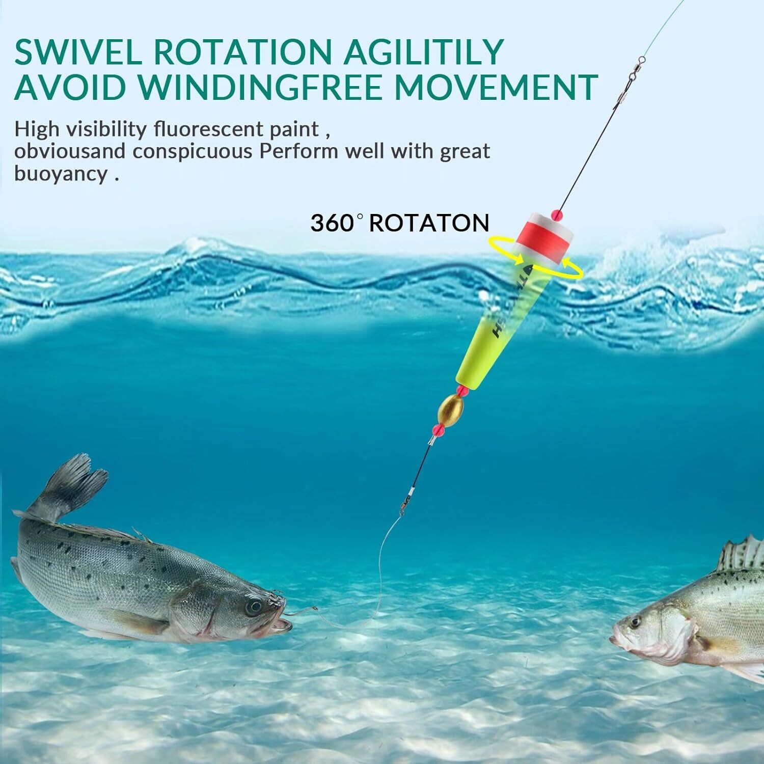 THKFISH Fishing Floats Bobbers Fishing Popping Cork Trout Float Rig Weighted Pop