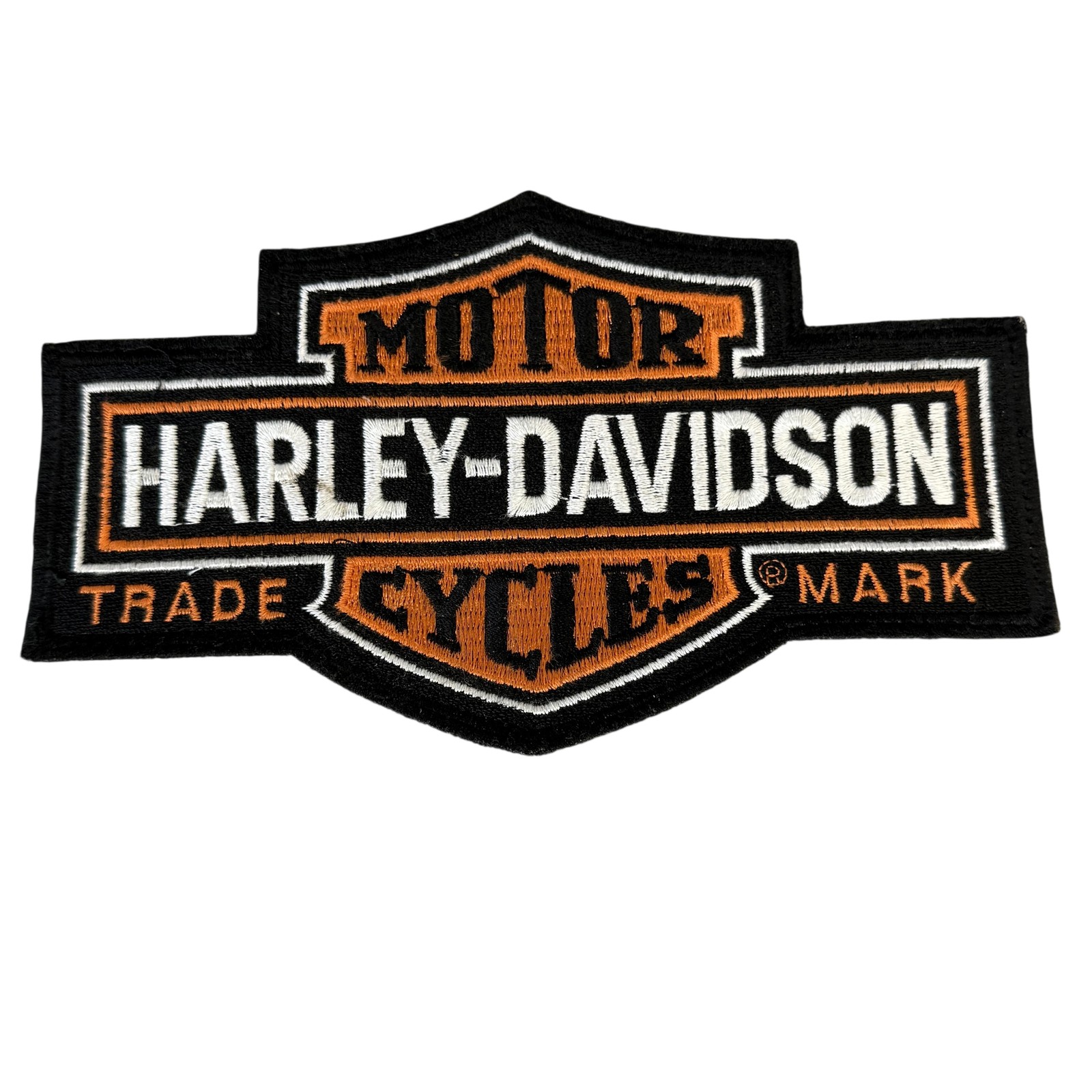 Harley-Davidson Patch Mens One Size Black Orange Embroidered Logo Back Patch