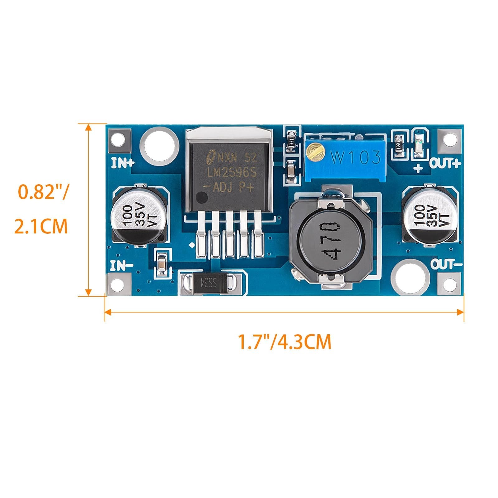 LM2596 DC-DC Buck Converter Module, 8 Pack Adjustable Voltage Regulator, 3.2V...