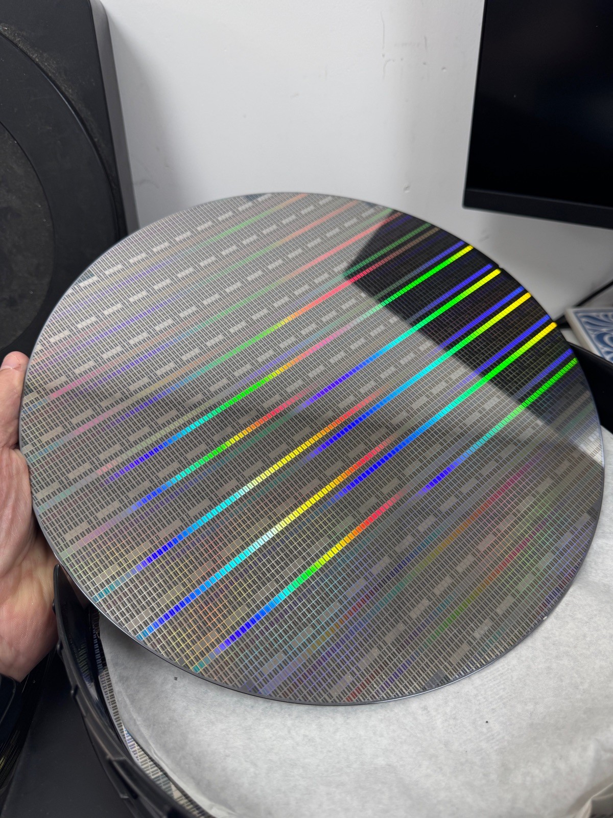 12"/300mm Silicon Wafer Unknown Possibly Memory Colorful Decorative Interesting