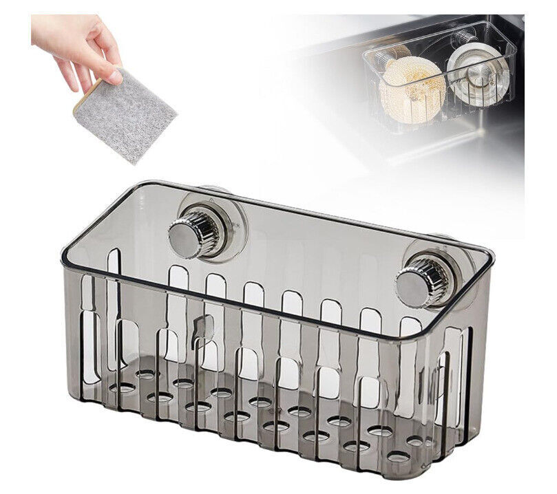 Sponge Holder for Kitchen Sink with Strong Suction Cup,New Kitchen Sink Caddy