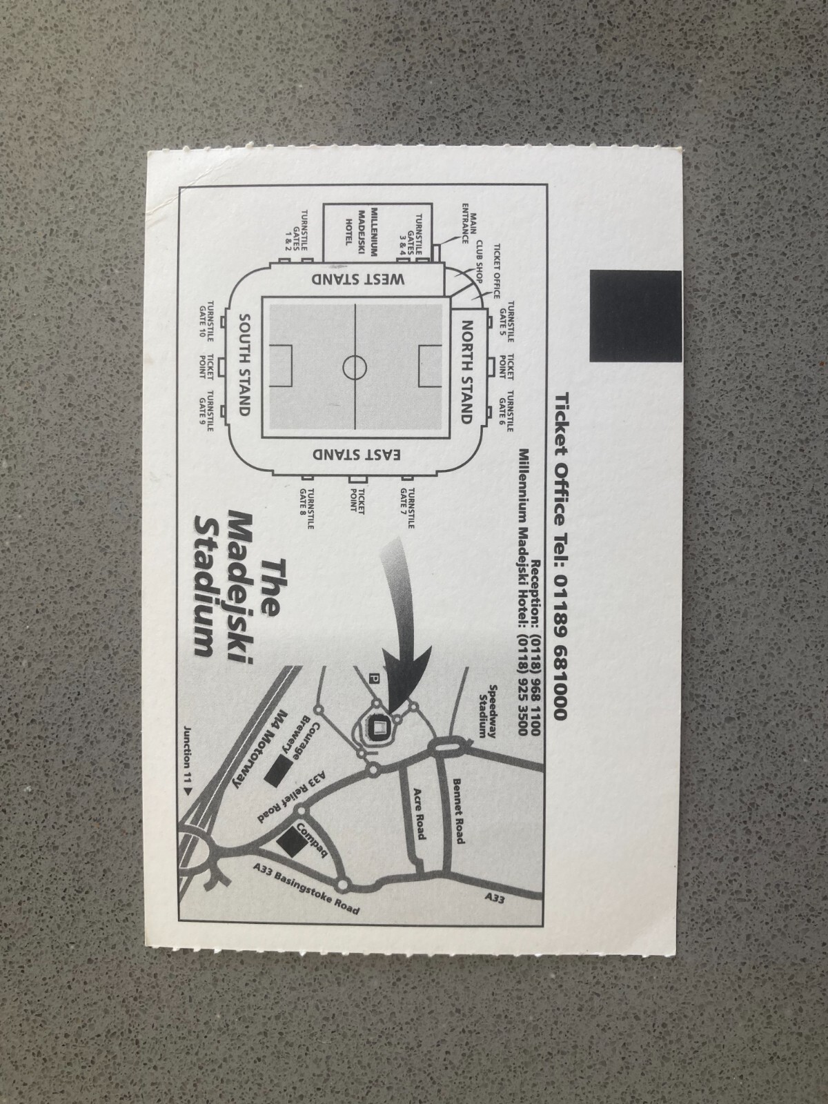 Reading v Queens Park Rangers 2001-02 Match Ticket