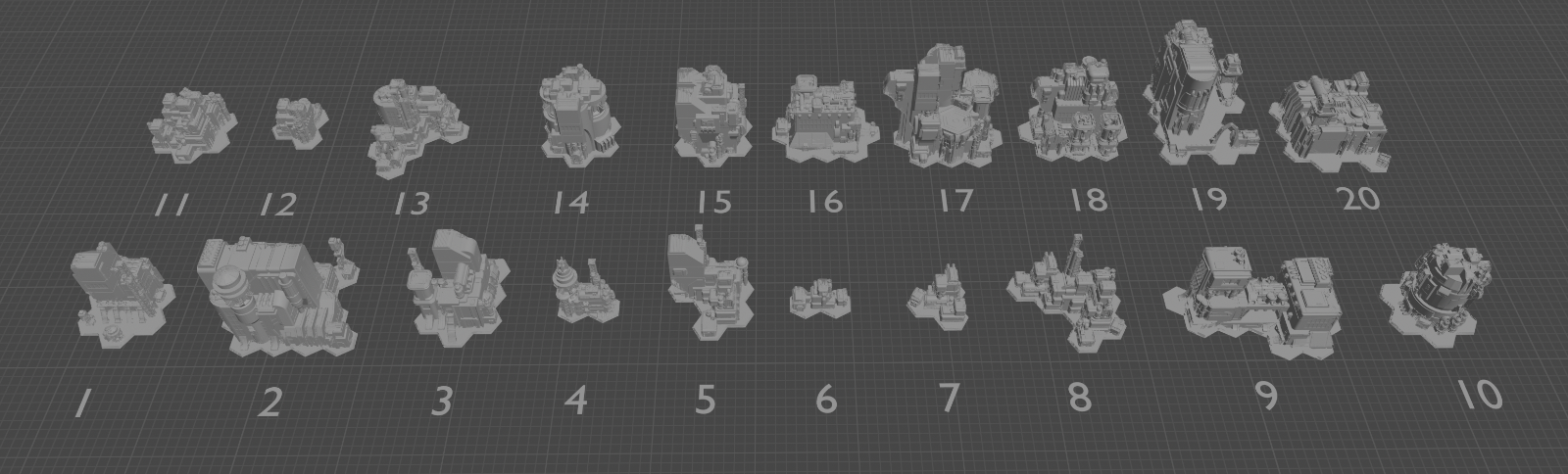 Planetary Strategic Command w/ Hex Base Tabletop War Game Terrain Battletech 6mm