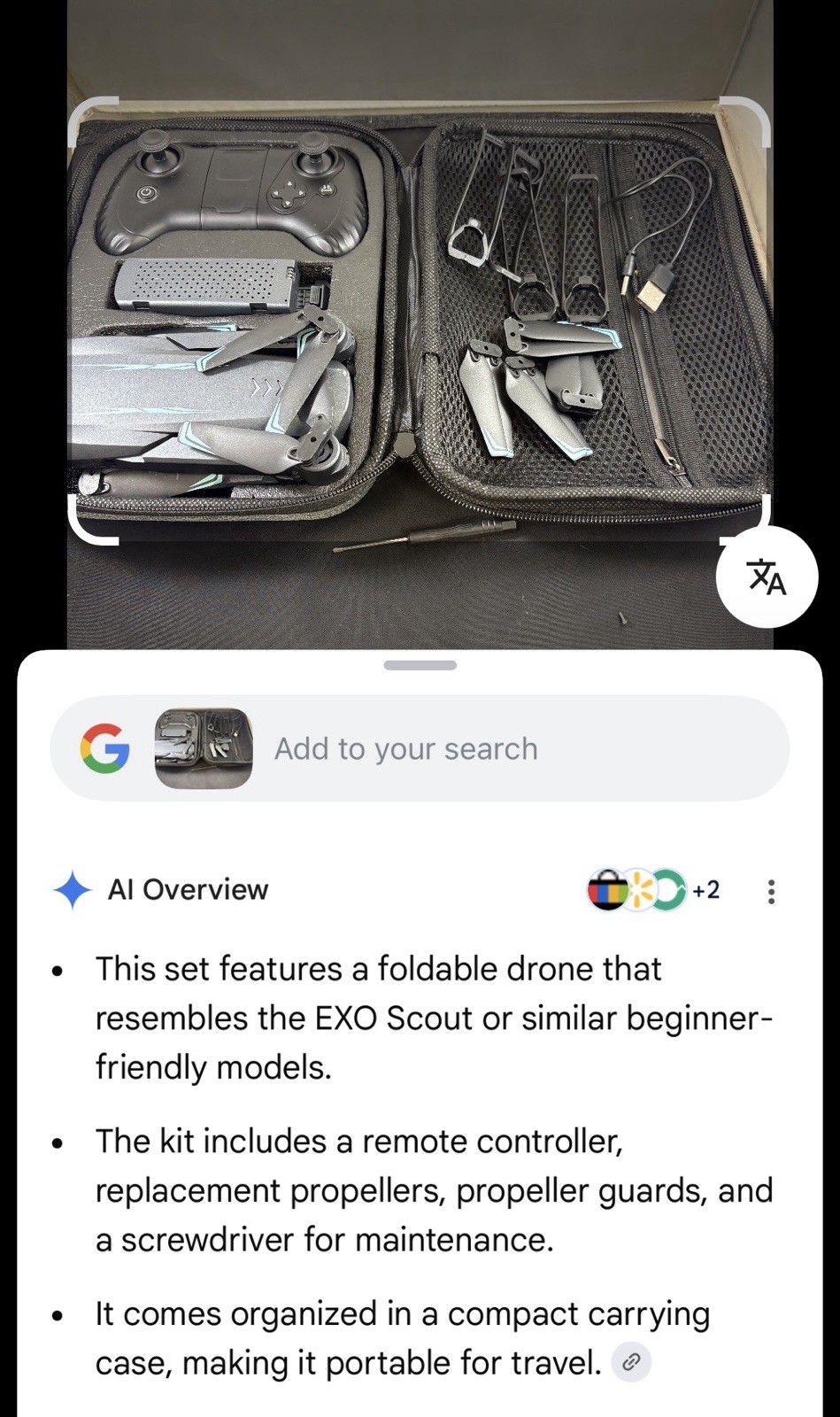Foldable QuadChopper Drone for Beginners W/2 Batteries, Extra Parts & Case