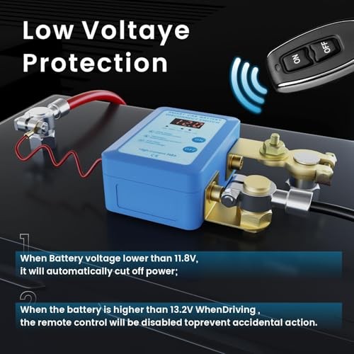 Kill Switch for Car 12V 240A Remote Battery Disconnect Switch with LED
